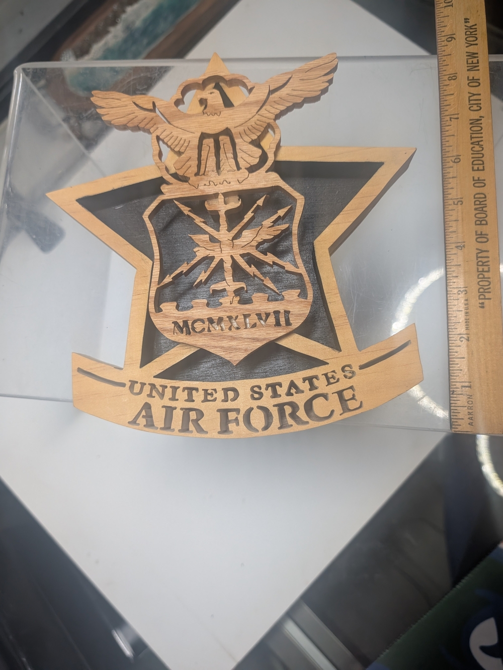 United States Marines Wooden Plaque - Natural Wood